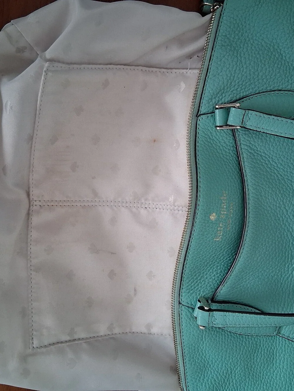 Kate‎ Spade Monica Satchel /Crossbody Handbag Tiffany Blue Pebbled Leather EUC